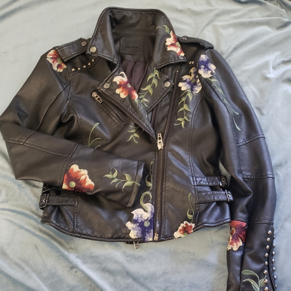 Embroidered Biker Jacket